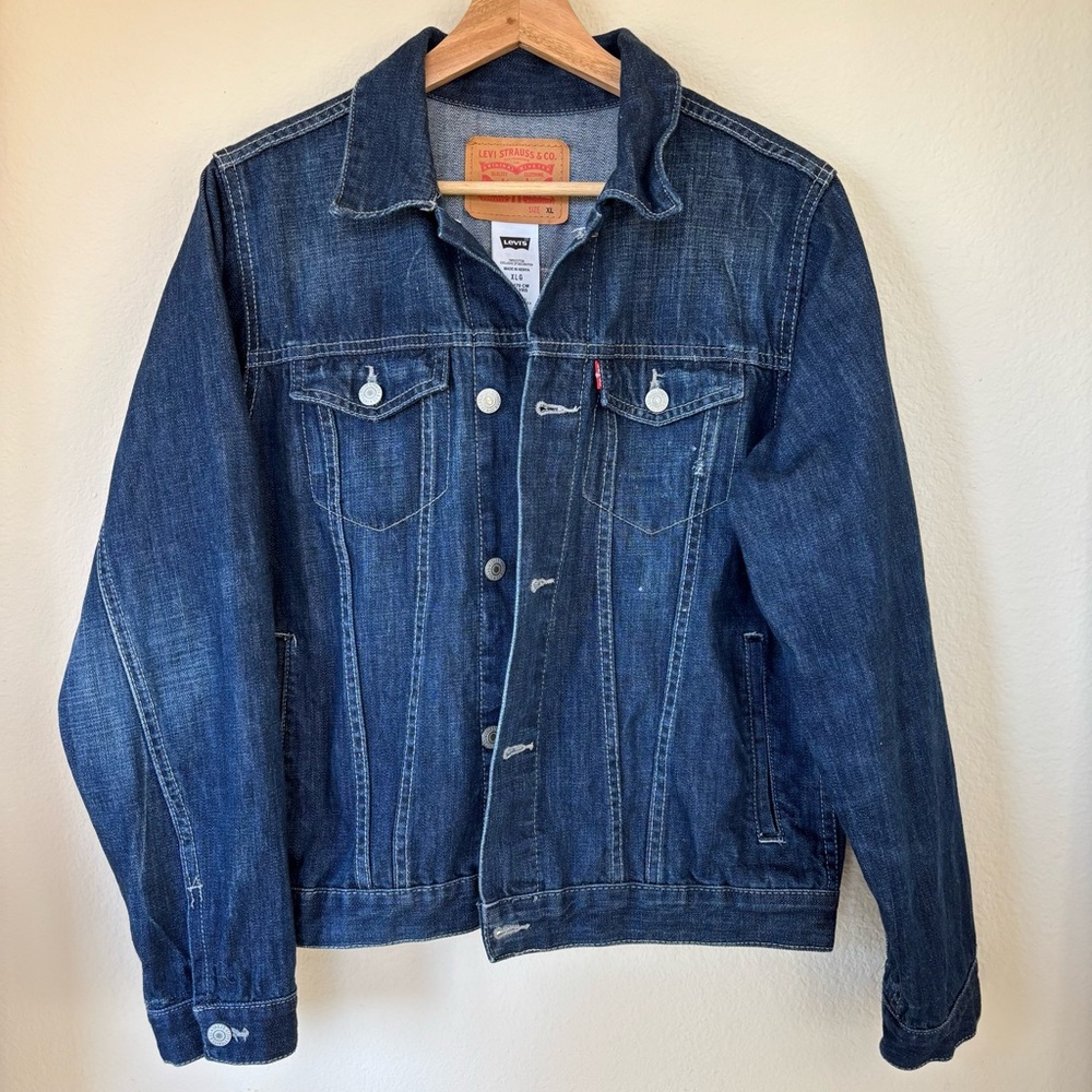 Levis Jean Jacket Dark Wash Denim girls XL (13-15 yrs)
